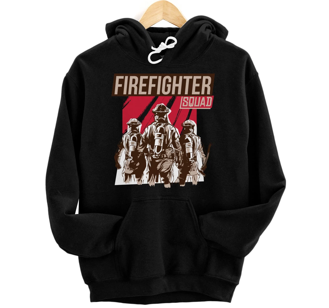 Personalized Proud Firefighter Squad Fire Department Volunteer Rescue Pullover Hoodie