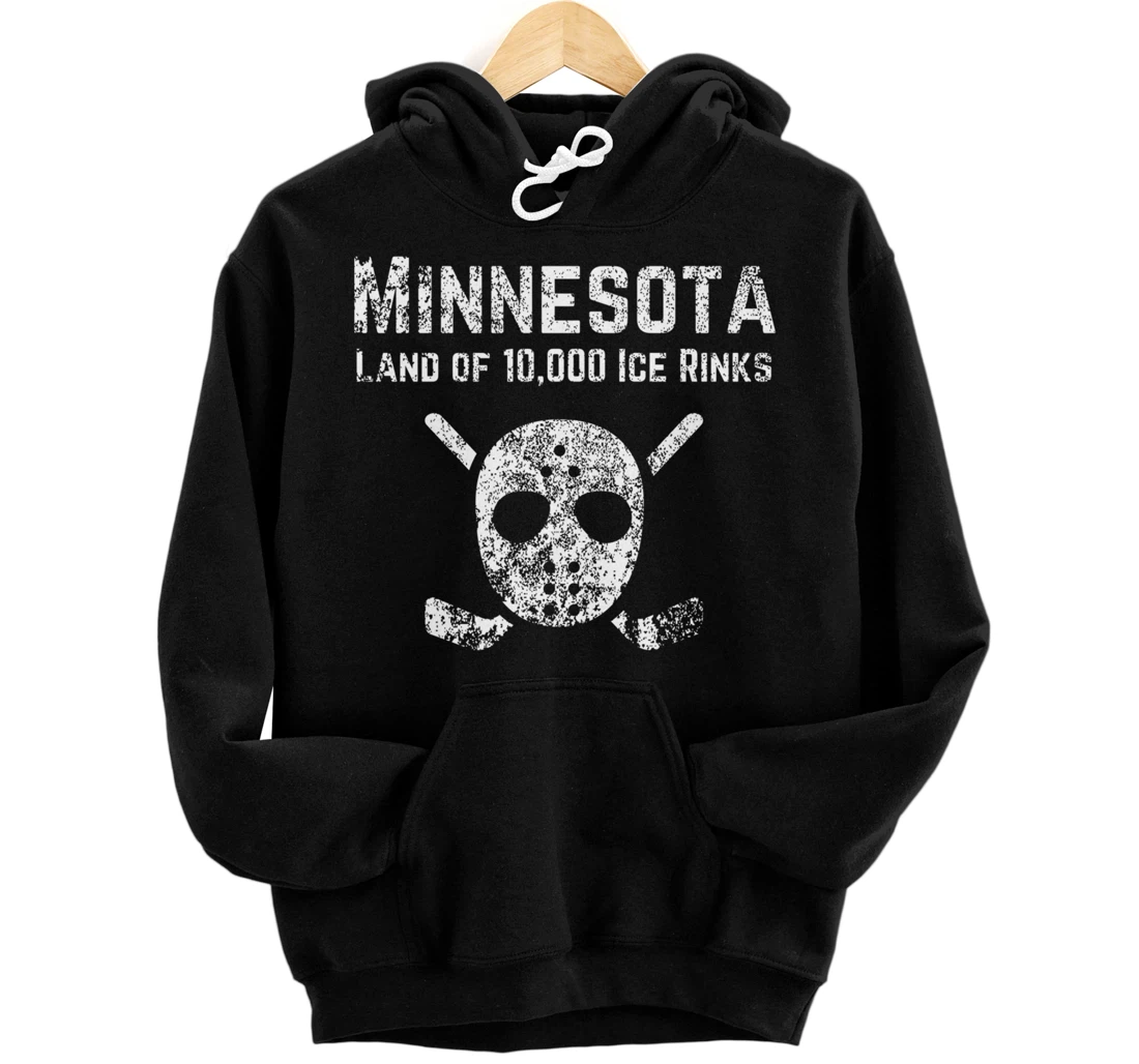 Personalized Minnesota Land of 10,000 Ice Rinks MN Funny Hockey Pullover Hoodie