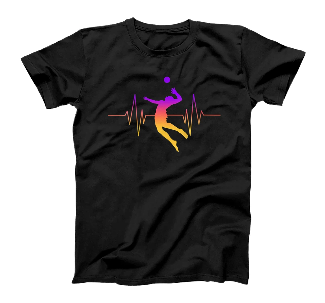 Personalized Womens Volleyball Heartbeat Volleyball T-Shirt, Women T-Shirt