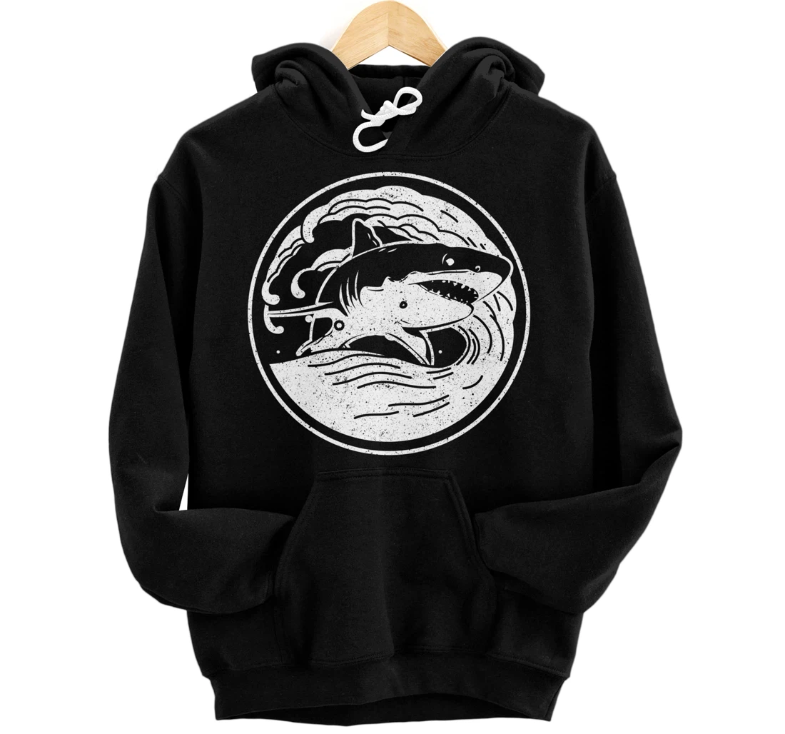 Personalized Shark Diving Ocean Scuba Diving Design Pullover Hoodie