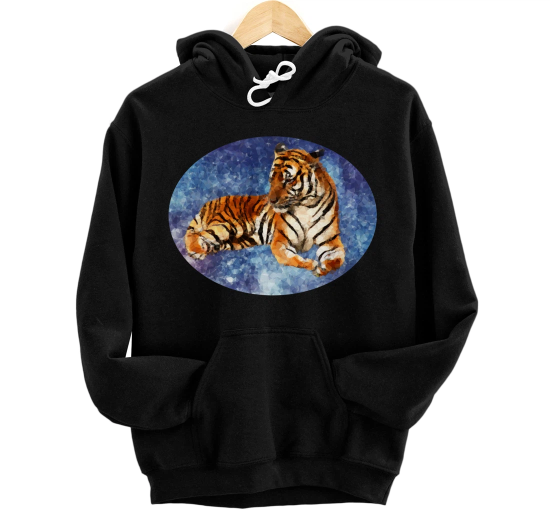 Personalized Tiger Jungle Big Cat Motif colorful Tigers Design Pullover Hoodie
