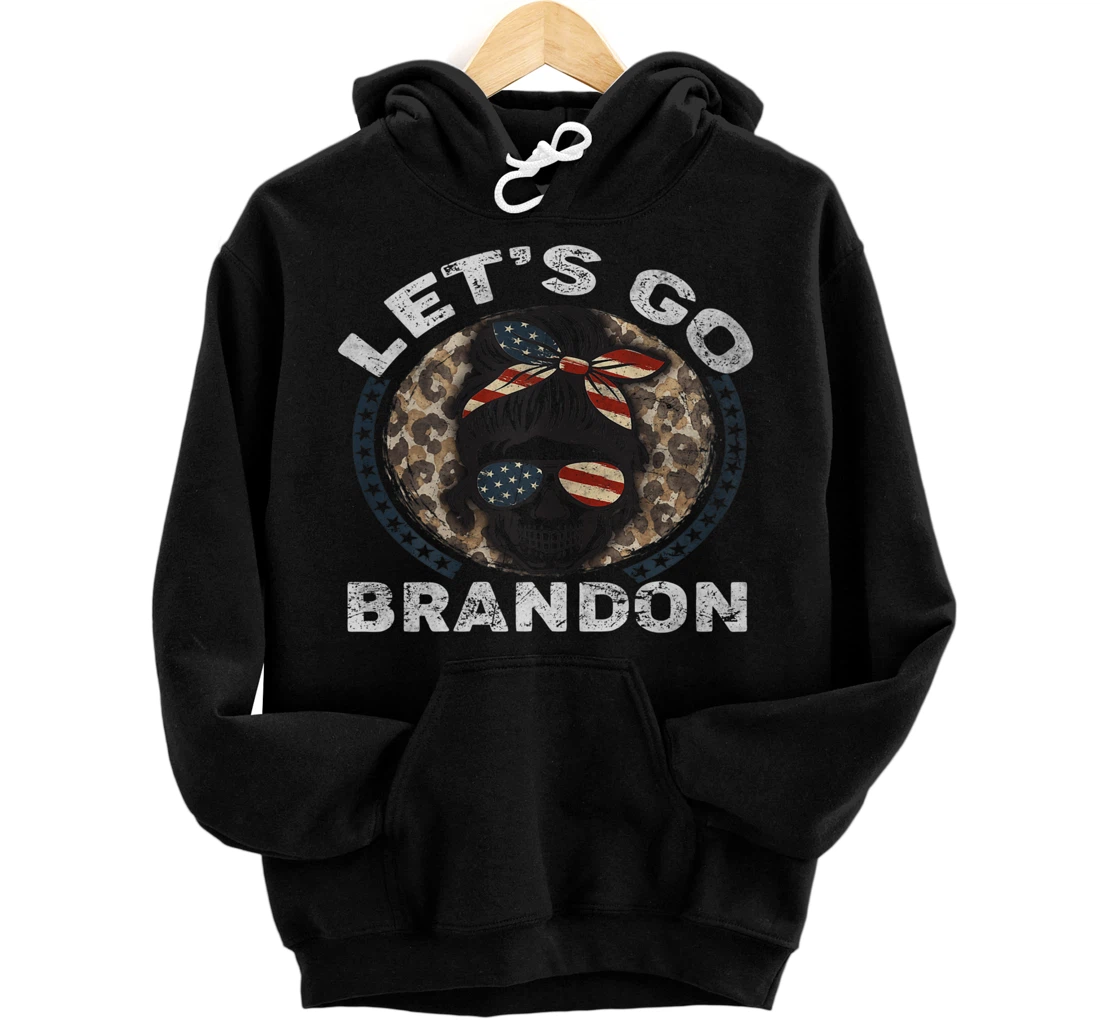 Personalized Let's Go Brandon Conservative Anti Liberal US Flag Pullover Hoodie