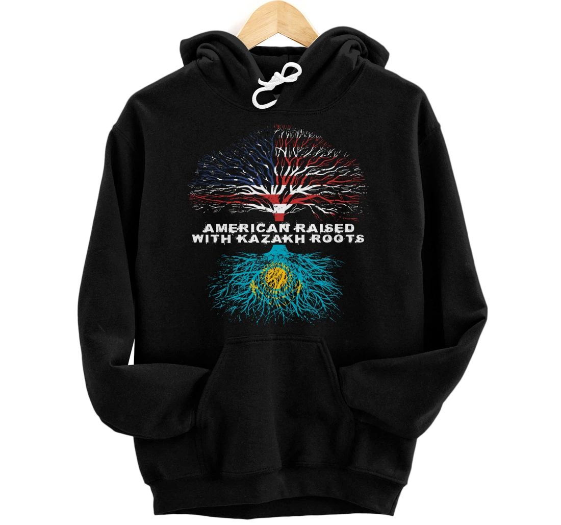 Personalized American Raised with Kazakh Roots Kazakhstan Pullover Hoodie