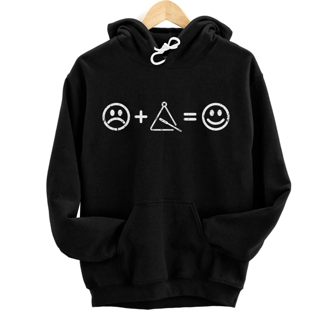 Personalized Triangle Music Makes Happy Gift Triangle Player Lover Fan Pullover Hoodie