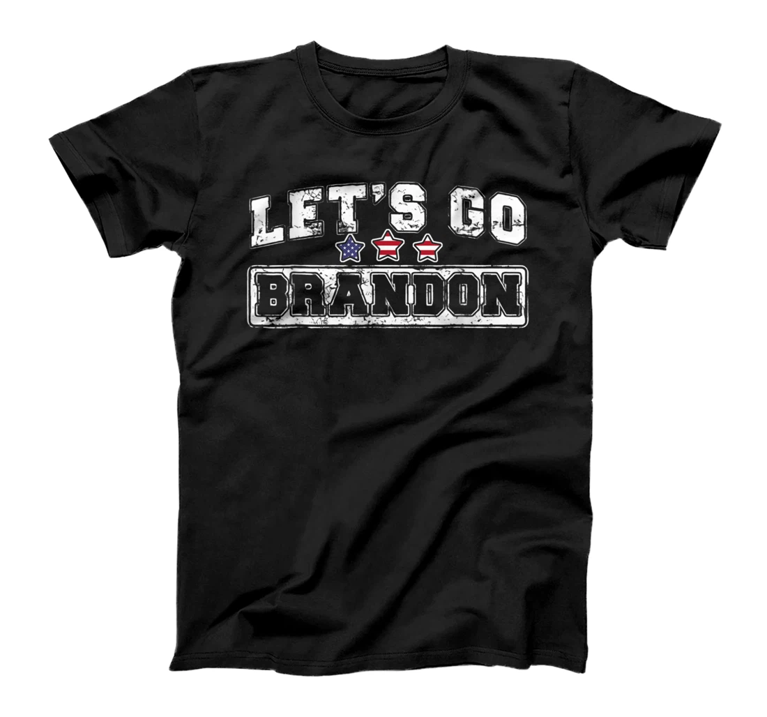 Personalized Star Let's Go Braden Brandon Trendy Sarcastic USA Flag T-Shirt