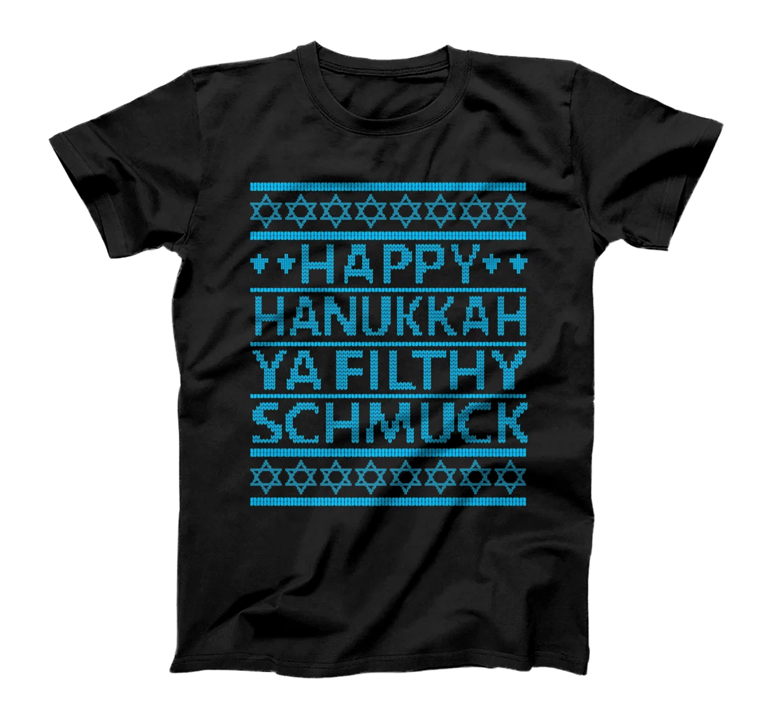 Personalized Womens Happy Hanukkah Ya Filthy Schmuck Funny Jewish Holiday T-Shirt, Women T-Shirt