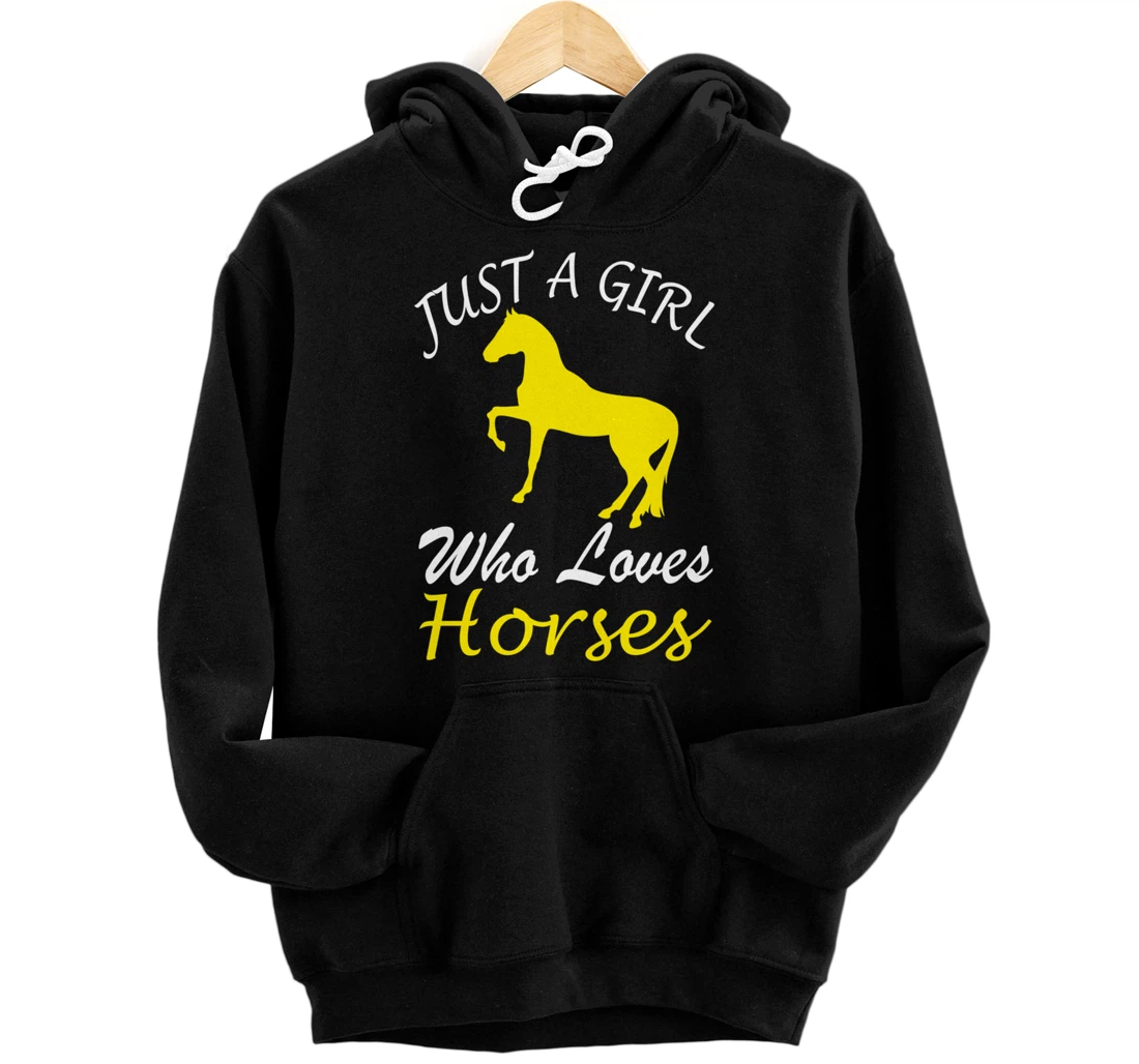 Personalized Just A Girl Who Loves Horses Horses, Animal Horse Pullover Hoodie
