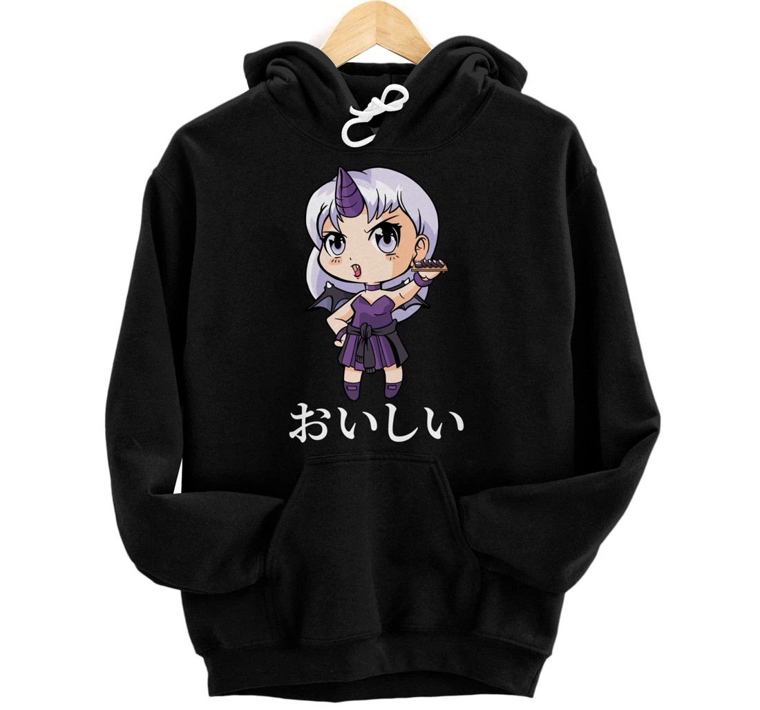 Personalized Alt Aesthetics - Delicious - Devil Girl - Sushi Roll - Emo Pullover Hoodie
