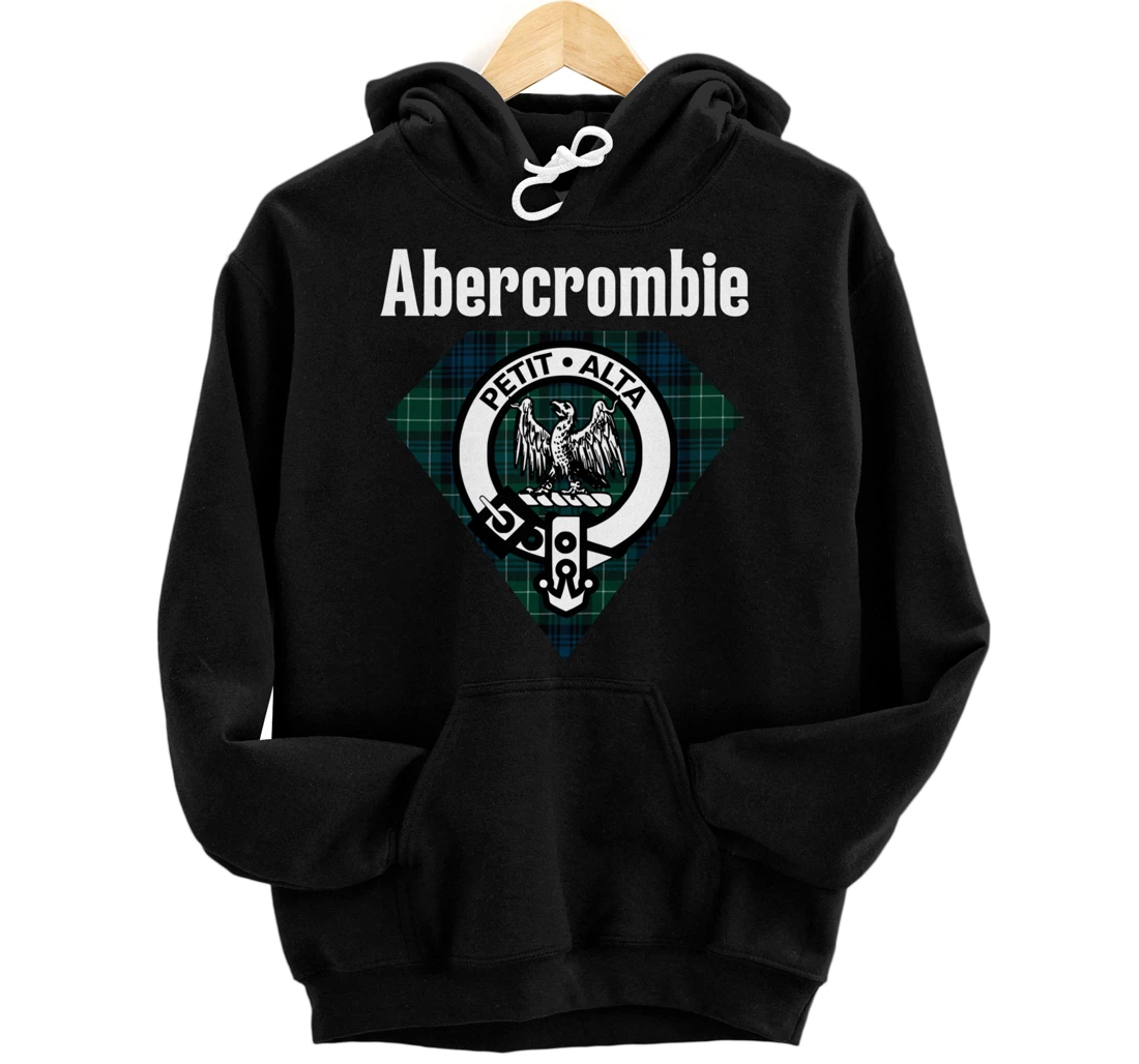 Personalized Abercrombie Clan Scottish Name Coat Of Arms Tartan Pullover Hoodie