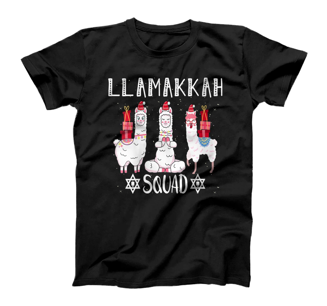 Personalized Womens Llamakkah Squad Funny Jewish Hanukkah Cute Llama T-Shirt, Women T-Shirt