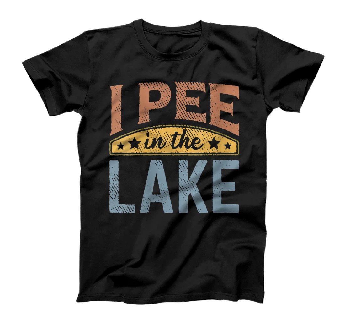 Personalized Womens I Pee In The Lake Summer Nature Funny Retro Vintage T-Shirt, Women T-Shirt