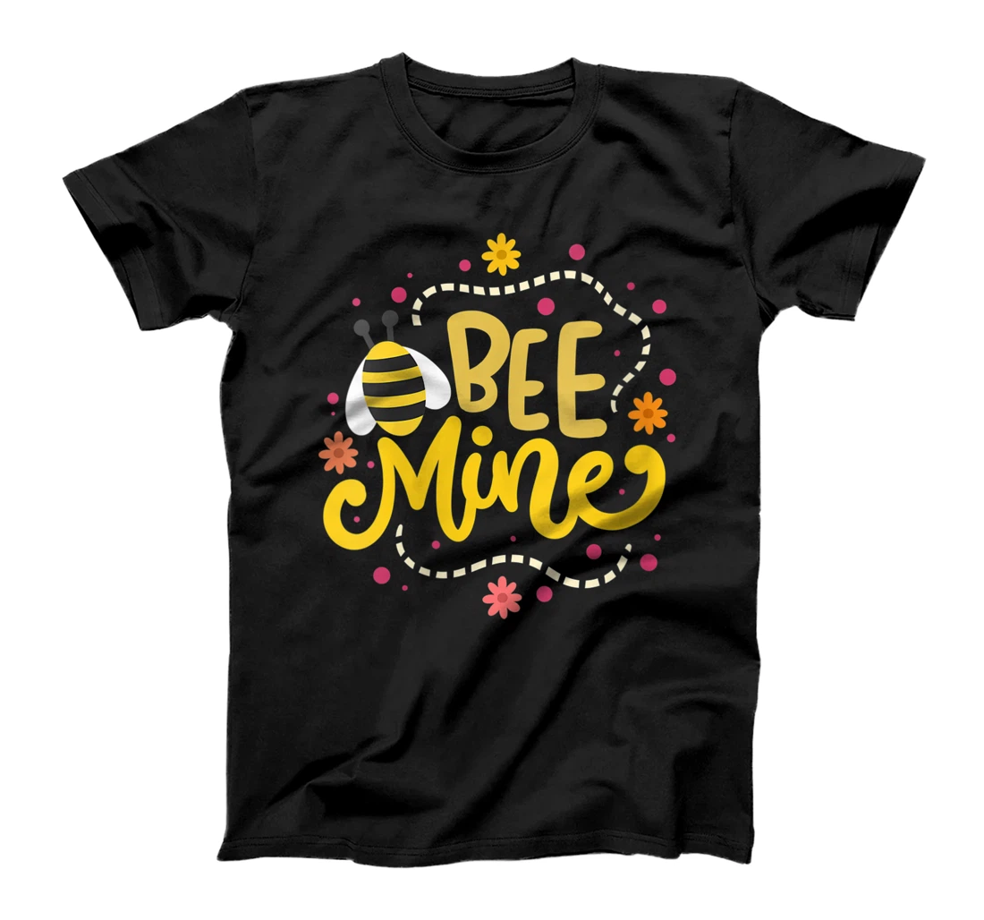Personalized Womens Bee Mine - Happy Valentine's Day Quotes T-Shirt, Women T-Shirt
