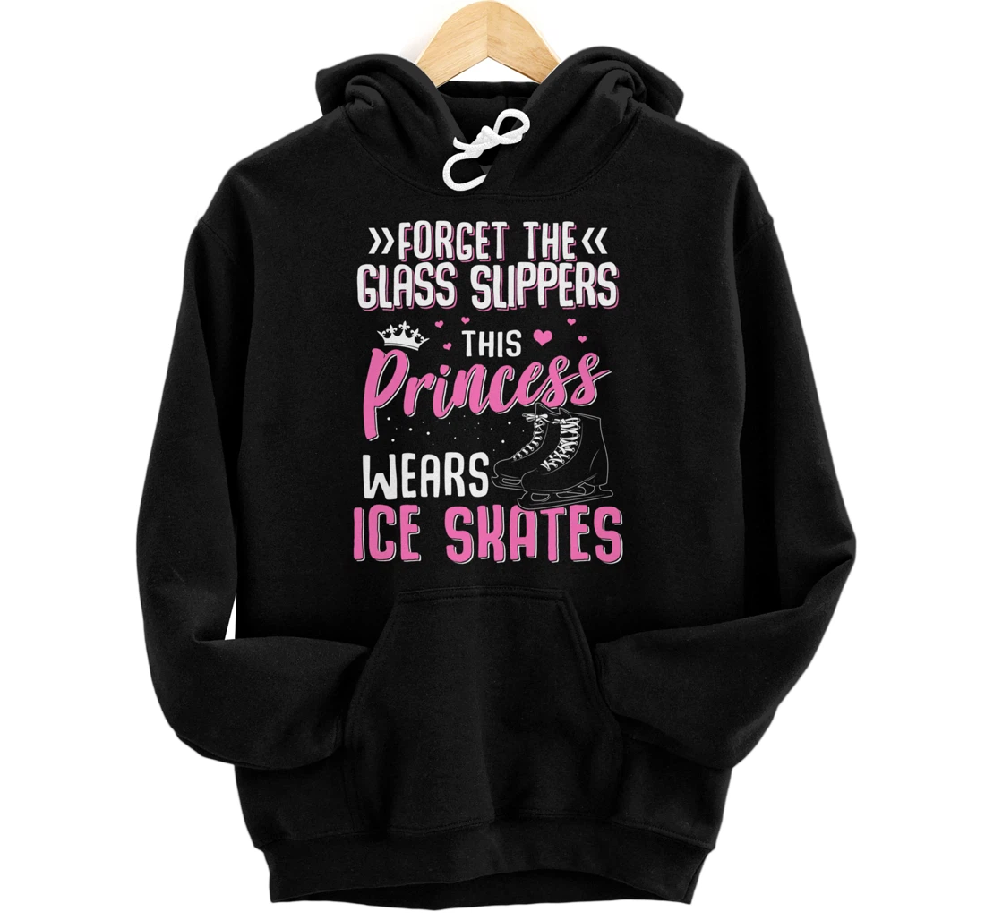 Personalized Funny Ice Skating Princess Graphic for Women and Girl Skater Pullover Hoodie