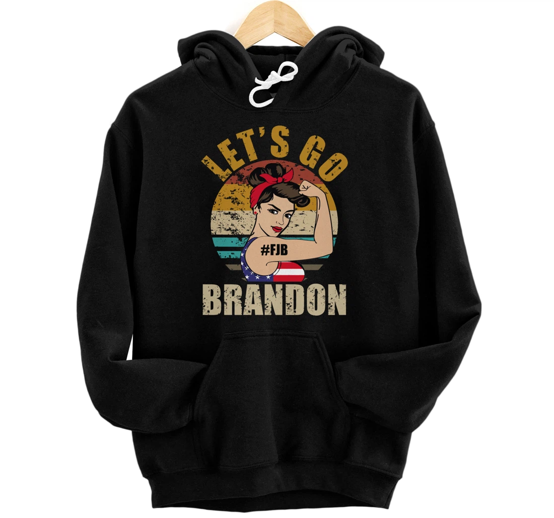 Personalized Let's Go Brason Brandon US Flag Pullover Hoodie