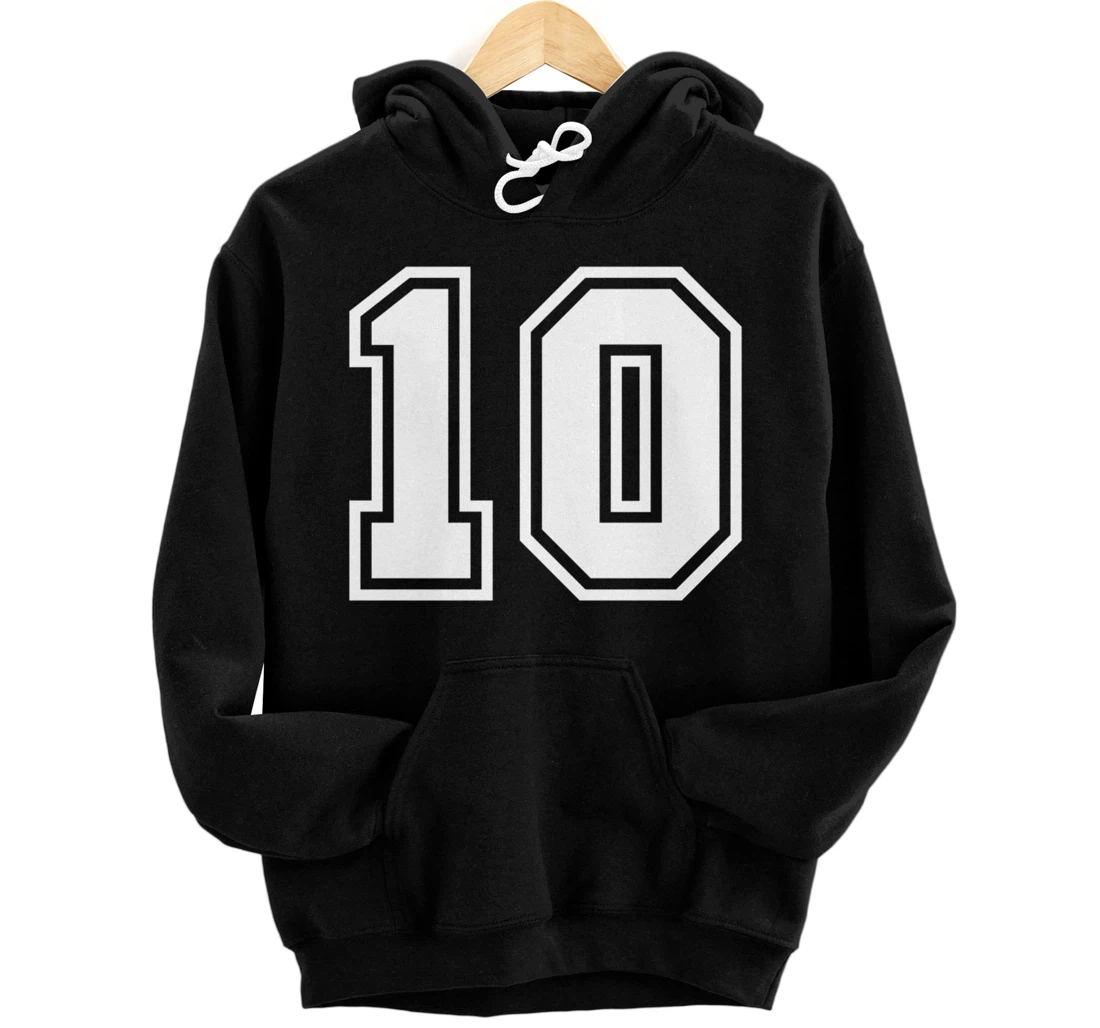 Personalized Number #10 Sports Jersey Lucky Favorite Number Pullover Hoodie