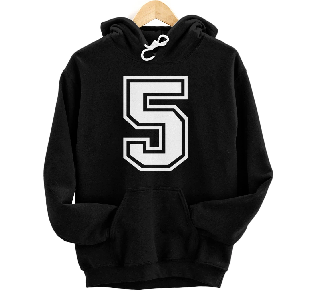 Personalized Number #5 Sports Jersey Lucky Favorite Number Pullover Hoodie