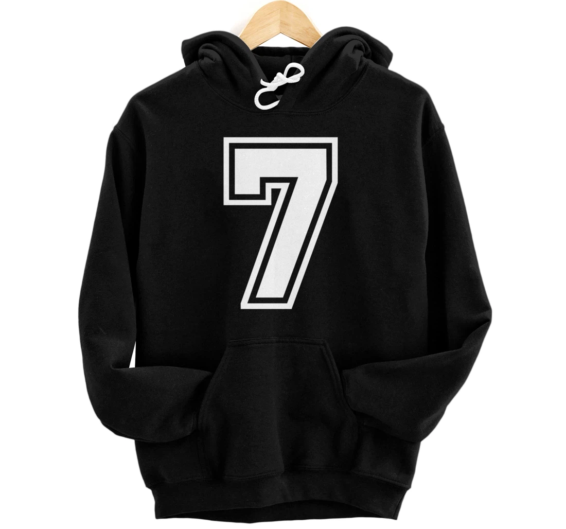 Personalized Number #7 Sports Jersey Lucky Favorite Number Pullover Hoodie