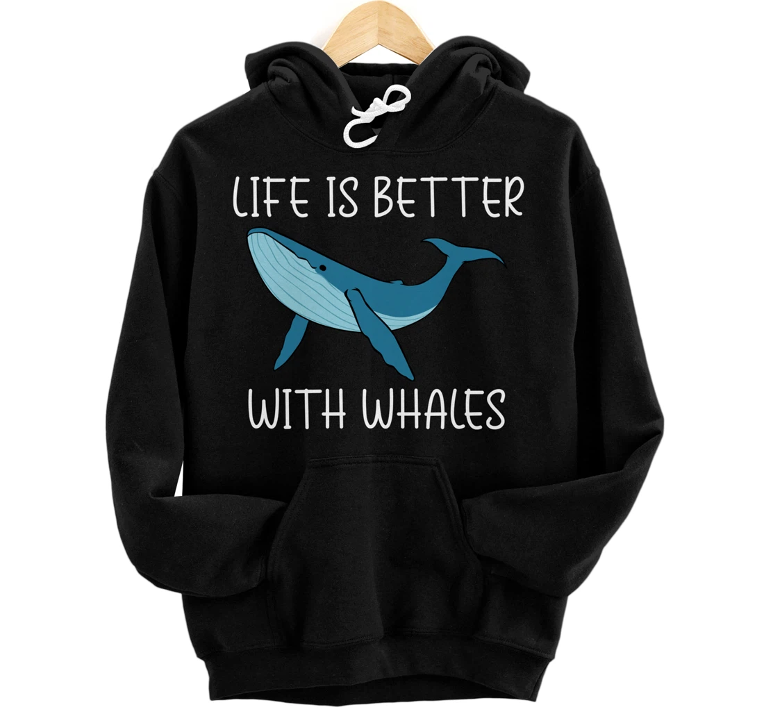 Personalized Ocean Nature Lover Life With Whales Pullover Hoodie