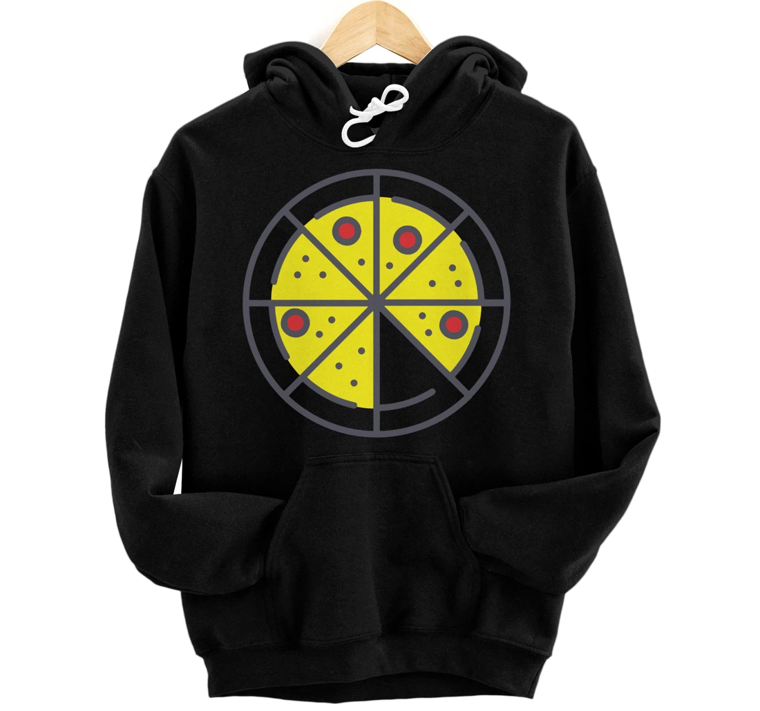 Personalized Pizza 7 Slices Cheese Pepperoni Funny Geometric Food Retro Pullover Hoodie