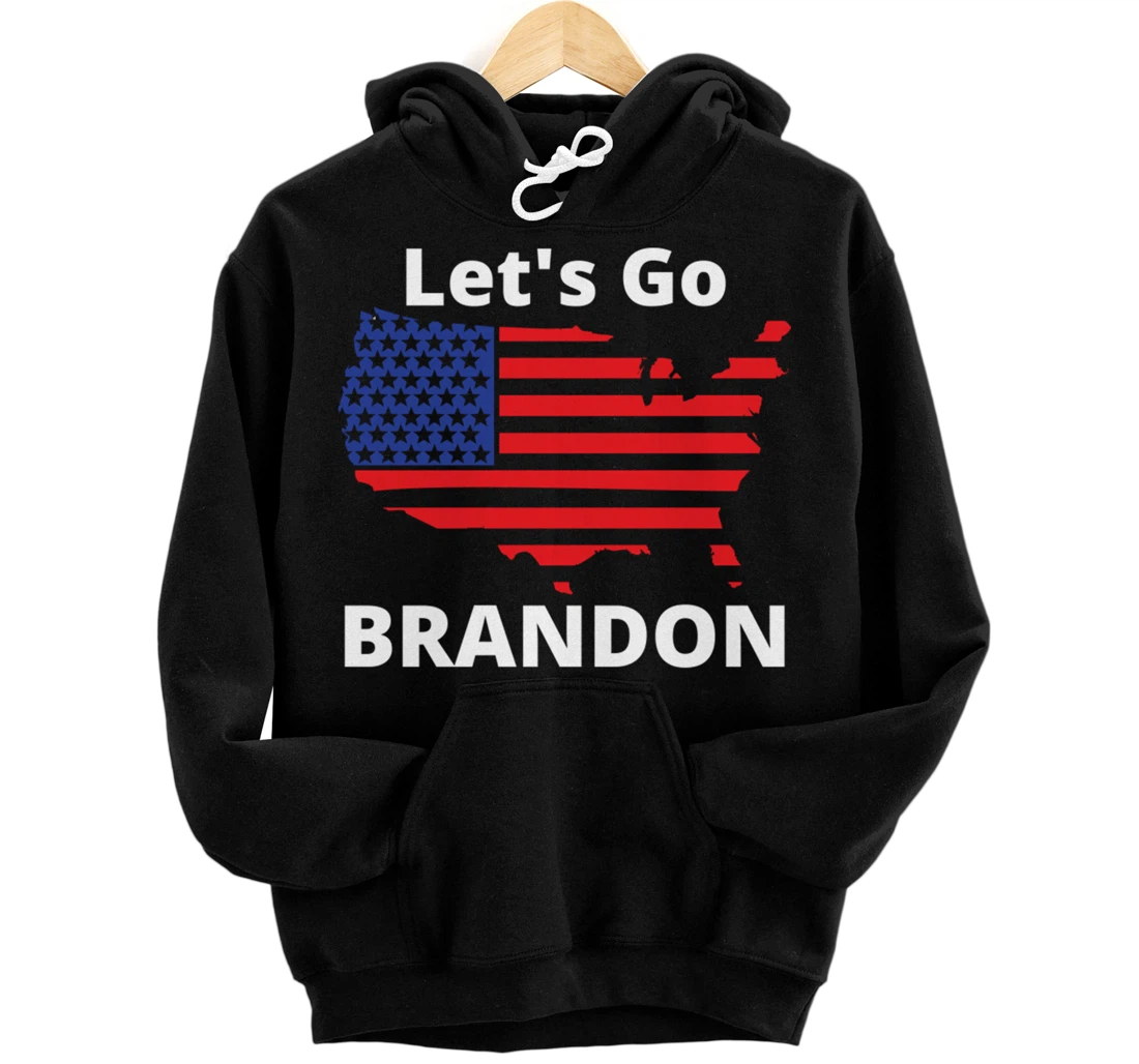 Personalized Brandon Anti Liberal Let’s Go! American Flag Pullover Hoodie