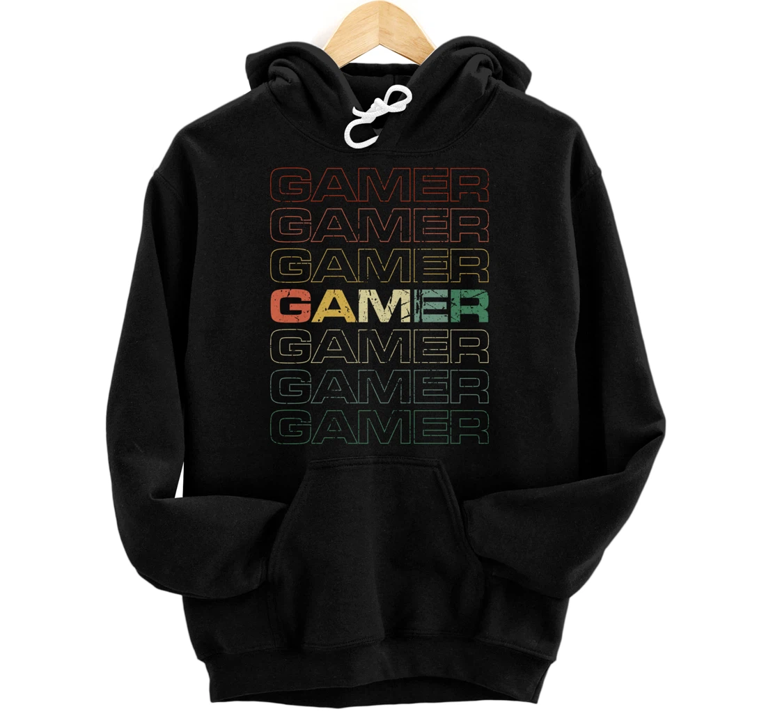 Personalized Gamer Retro Vintage Video Game Pullover Hoodie