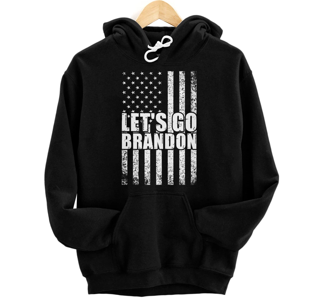 Personalized Let's Go Brandon Conservative Anti Liberal US Flag Pullover Hoodie