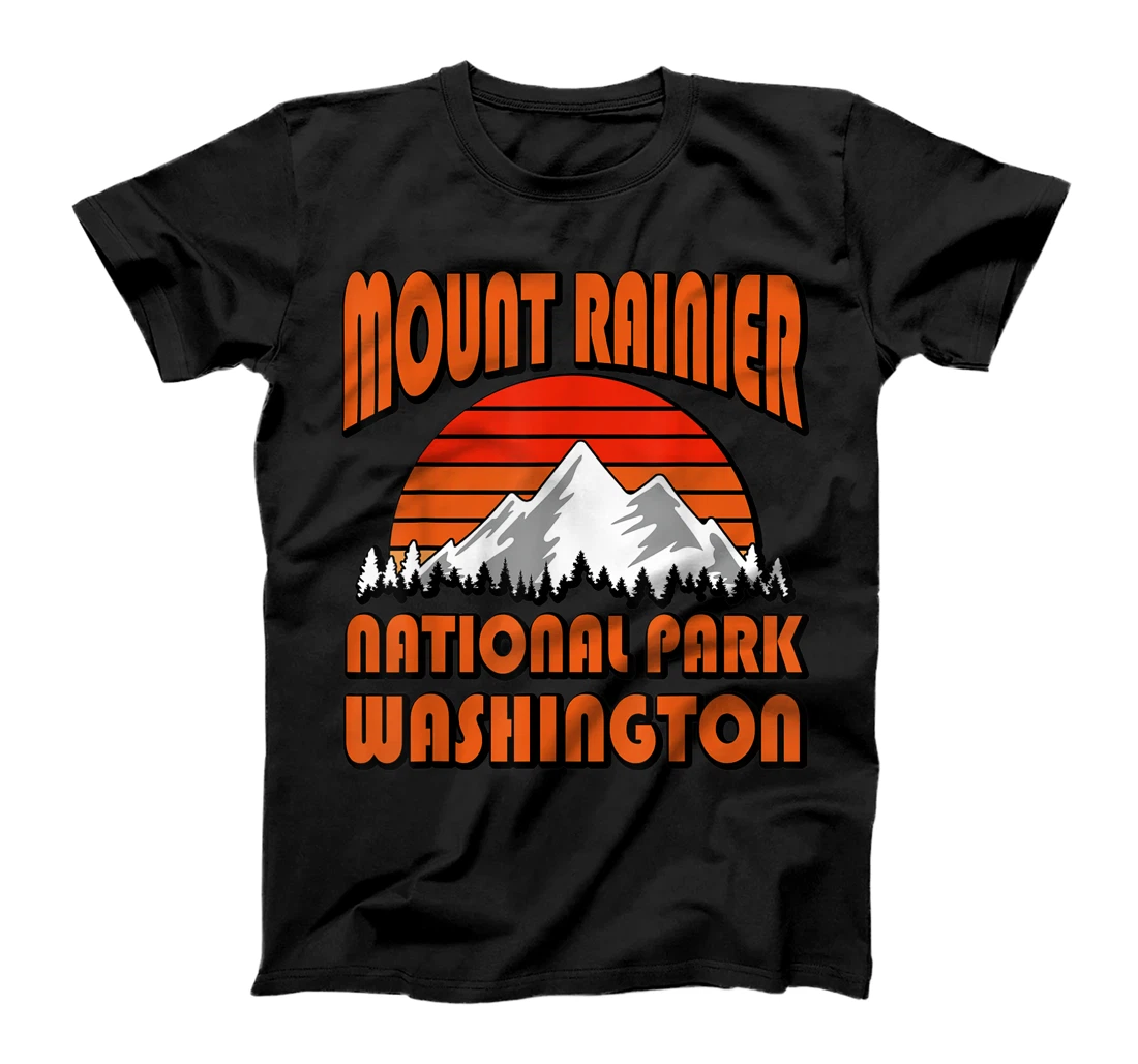 Personalized Mount Rainier National Park Washington Mountain Hiking Retro T-Shirt, Kid T-Shirt and Women T-Shirt