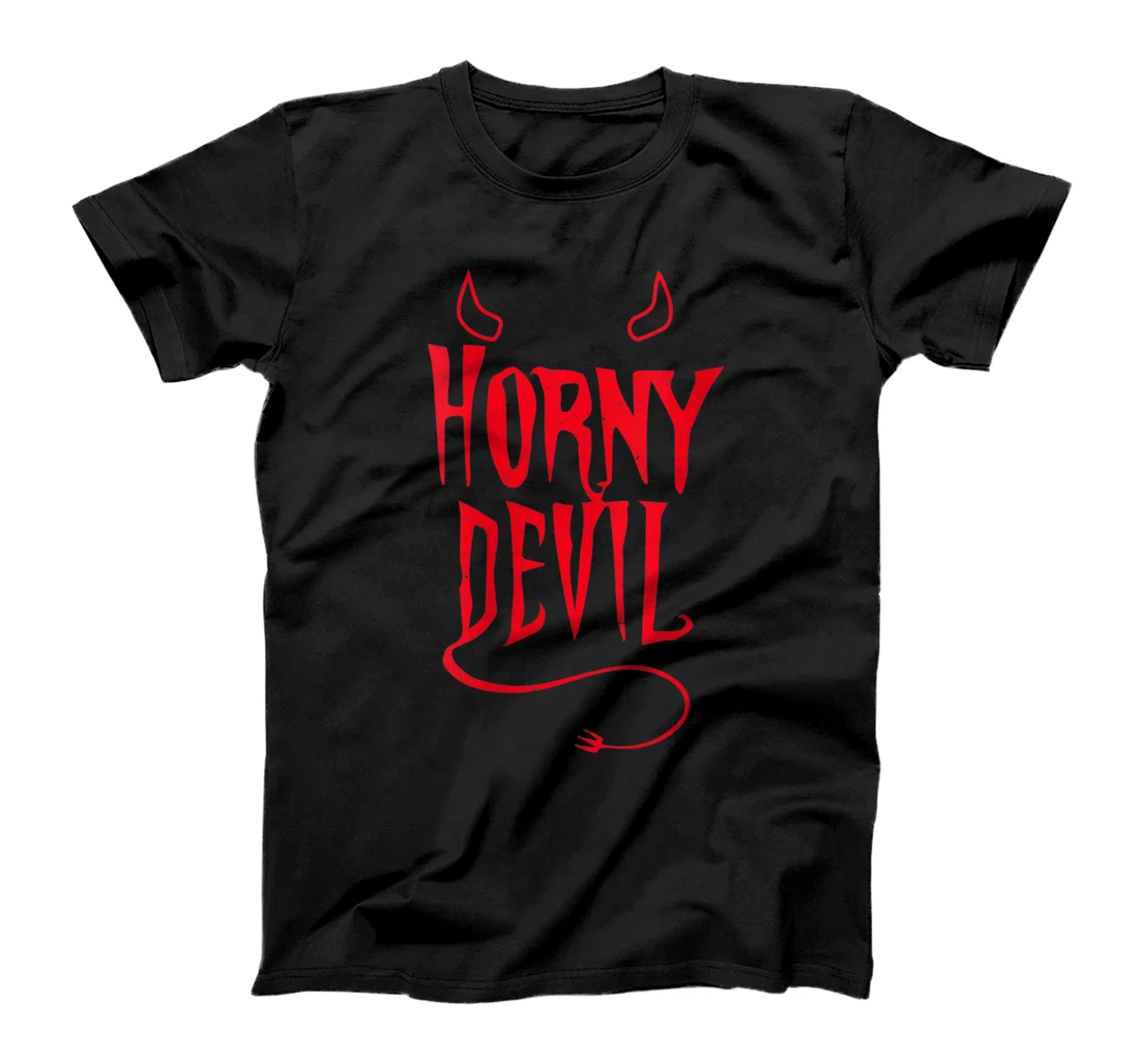 Personalized Womens Horny Devil Sexy Sinner Horns Tail Adult Sinful Humor Funny T-Shirt, Women T-Shirt