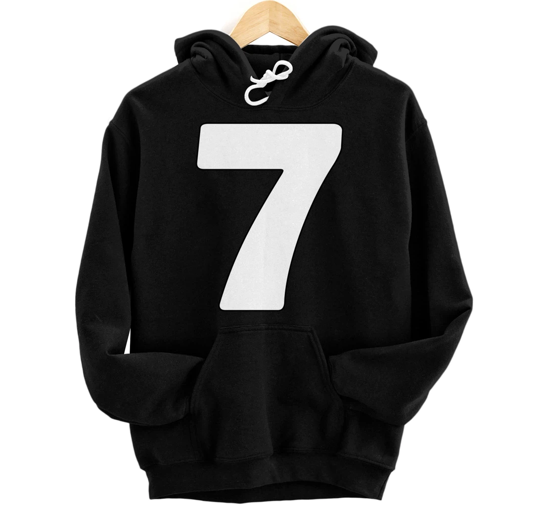 Personalized Number 7 Seven Matching Numbers & Letters Group Costume Pullover Hoodie