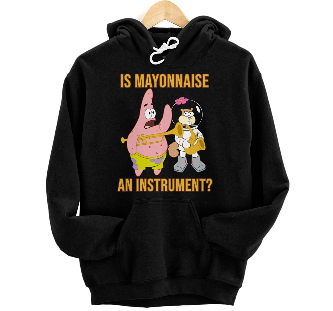 Personalized Mademark x SpongeBob SquarePants - Sandy & Patrick - Is Mayonnaise an Instrument? Pullover Hoodie