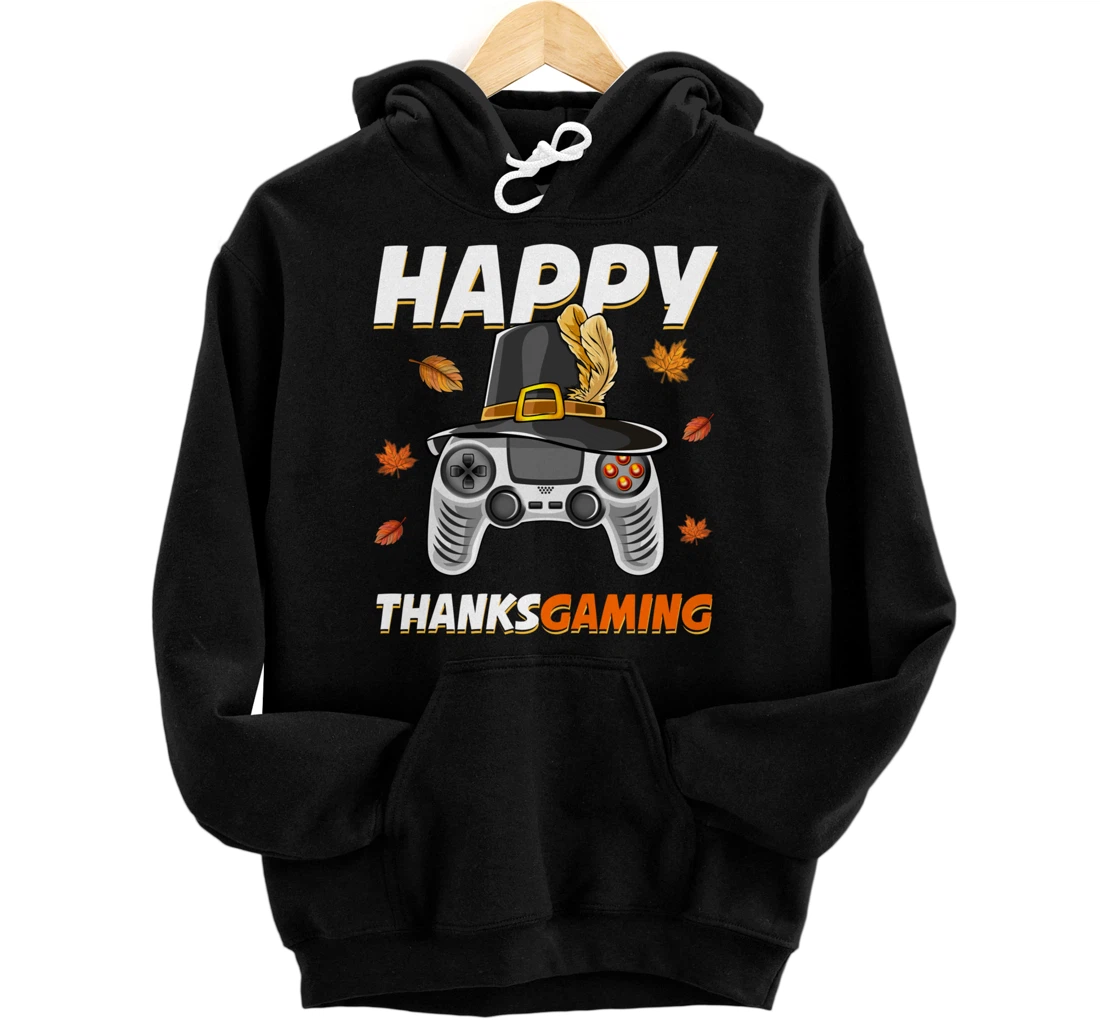 Personalized Happy Thanksgaming Video Game Controller Pilgrim Costume Pullover Hoodie