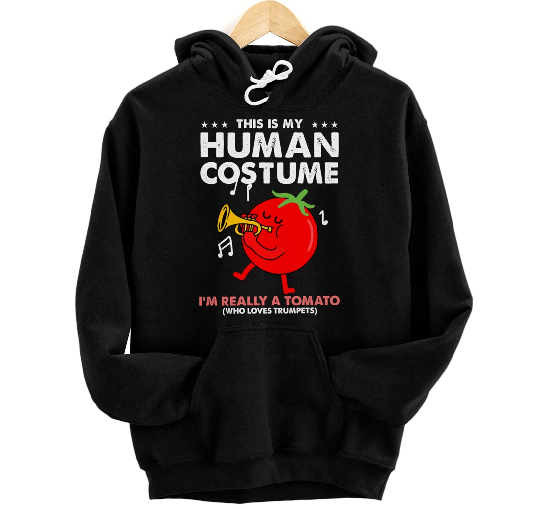 Personalized This Is My Human Costume Tomato Trumpeter Pullover Hoodie