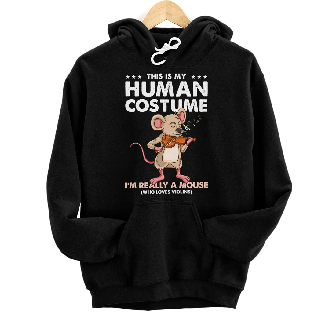 Personalized This Is My Human Costume Mouse Violinist Pullover Hoodie