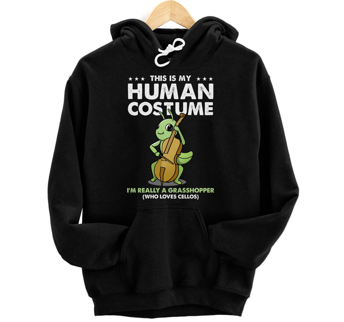 Personalized This Is My Human Costume Grasshopper Cellos Pullover Hoodie