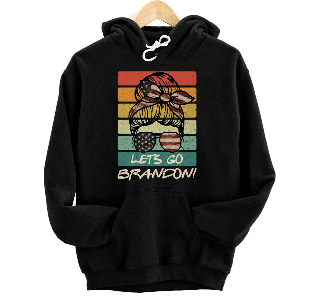 Personalized Let's Go Brandon Chant Funny Mom Life Vintage Pullover Hoodie