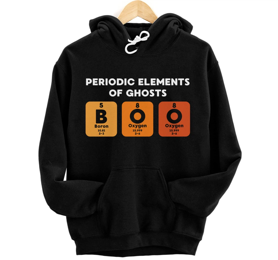 Personalized Periodic Elements Of Ghosts Boo Funny Chemistry Lab Ghost Pullover Hoodie