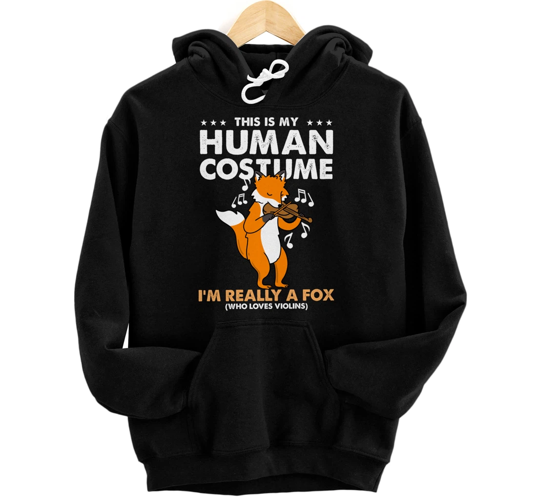 Personalized This Is My Human Costume Fox Violinist Pullover Hoodie
