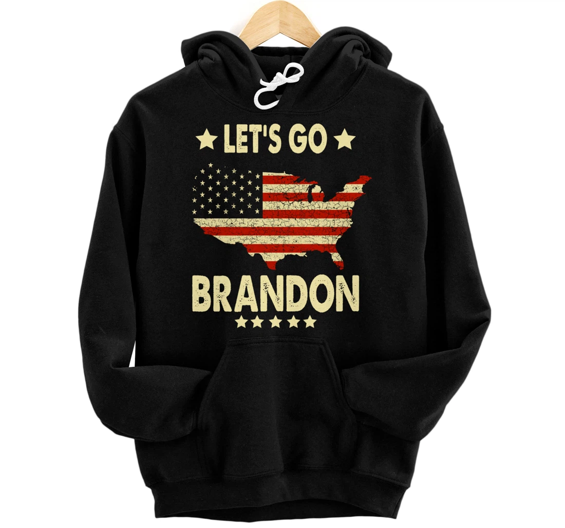 Personalized Let's Go Brandon Chant American Anti Liberal Vintage Pullover Hoodie