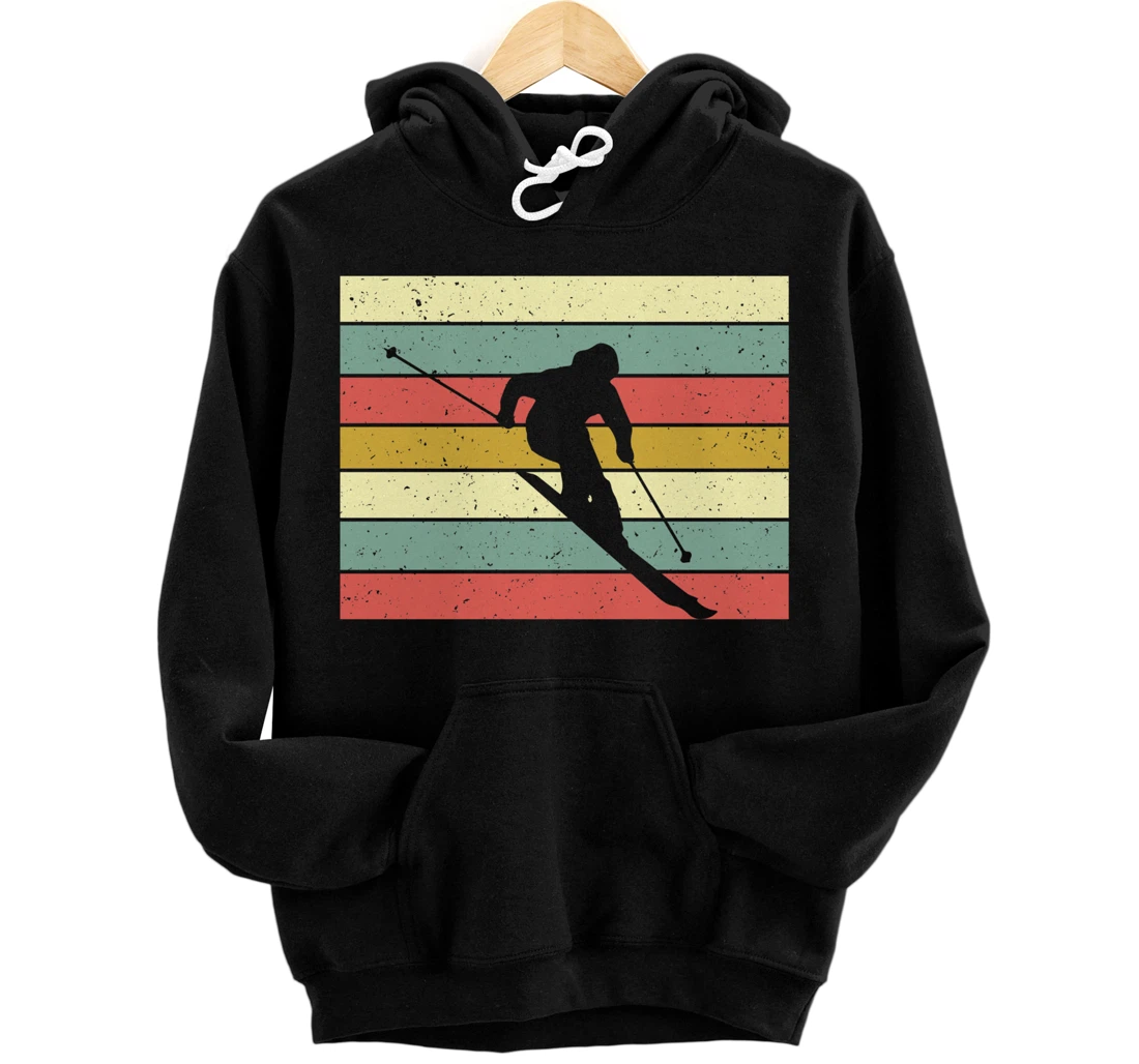 Personalized Vintage Skiing Clothes Ski Pullover Hoodie