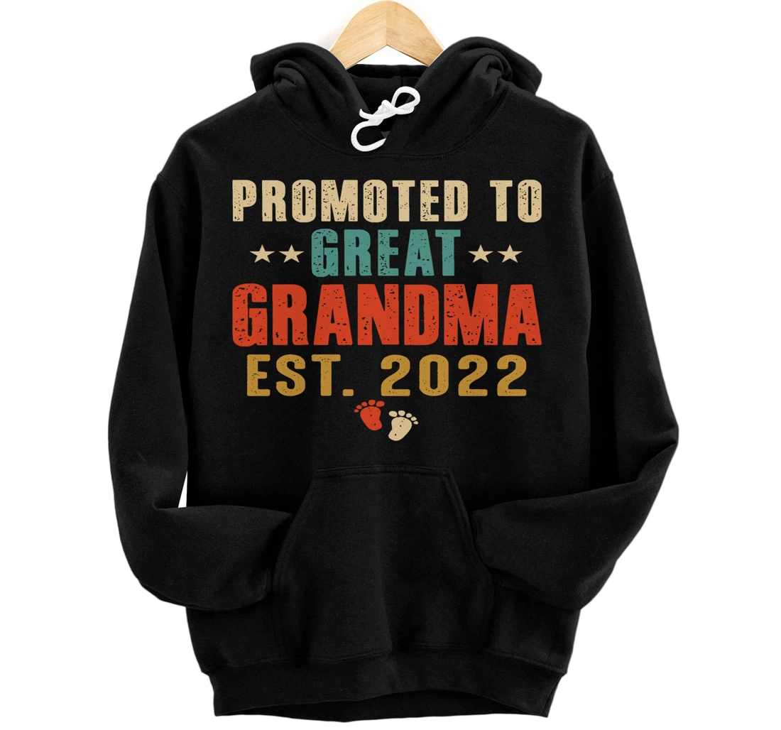 Personalized Promoted to Great Grandma 2022 Vintage Pullover Hoodie