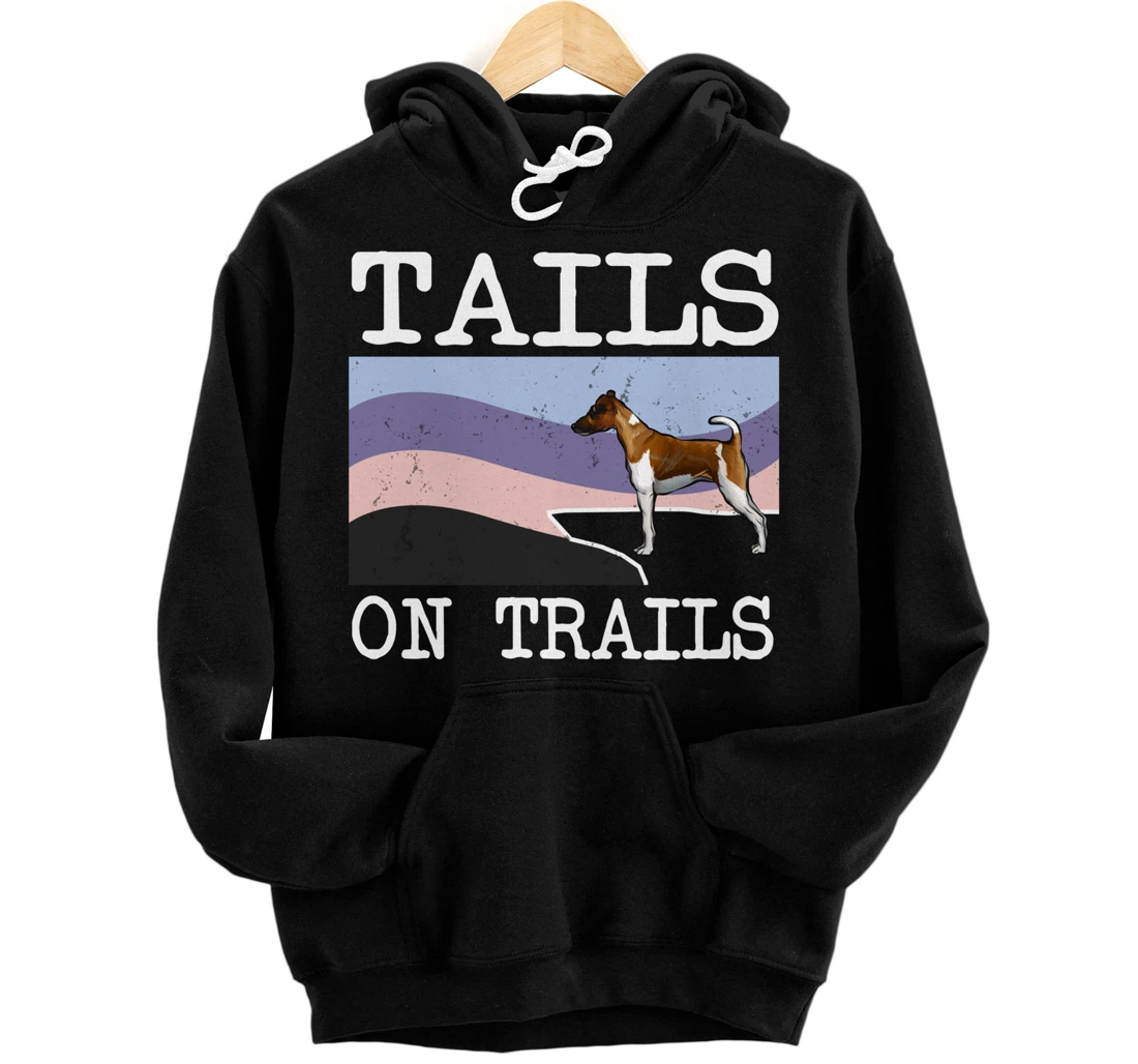 Personalized Smooth Fox Terrier Tails On Trails Funny Dog Hiking Pullover Hoodie