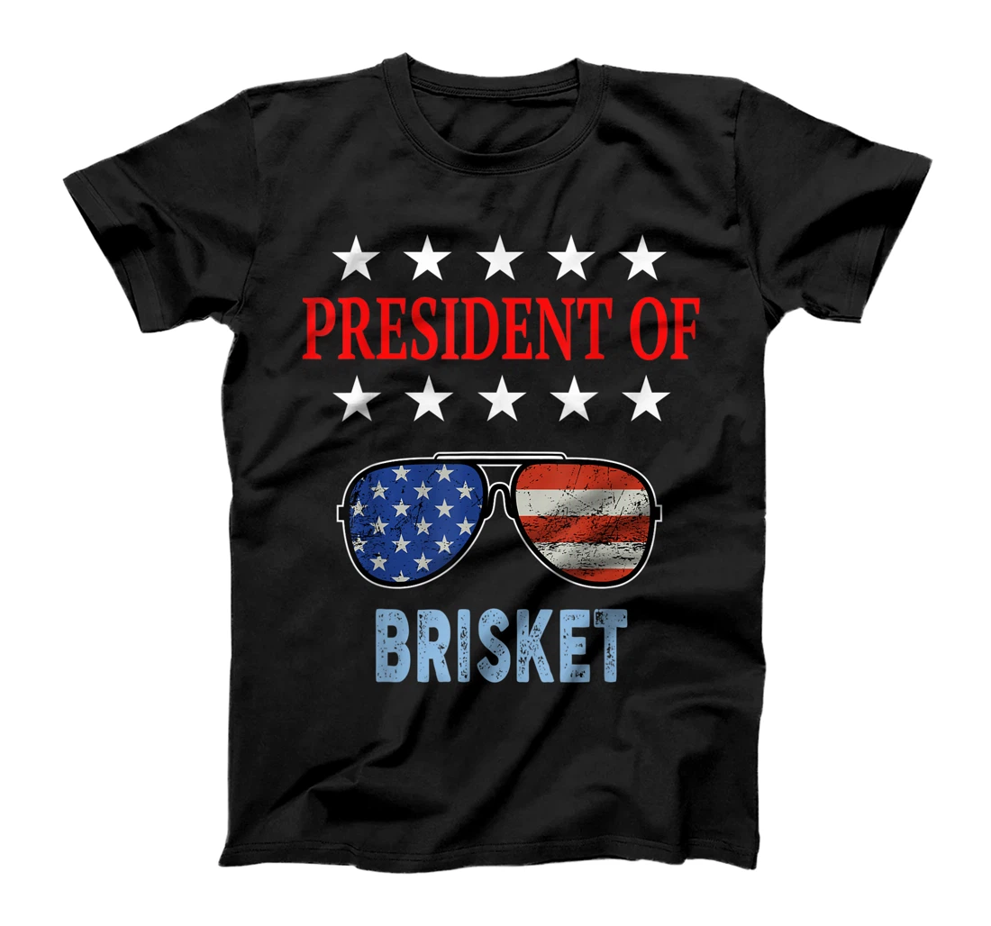 Personalized Funny Brisket Lover USA Flag. President of Brisket! T-Shirt, Women T-Shirt