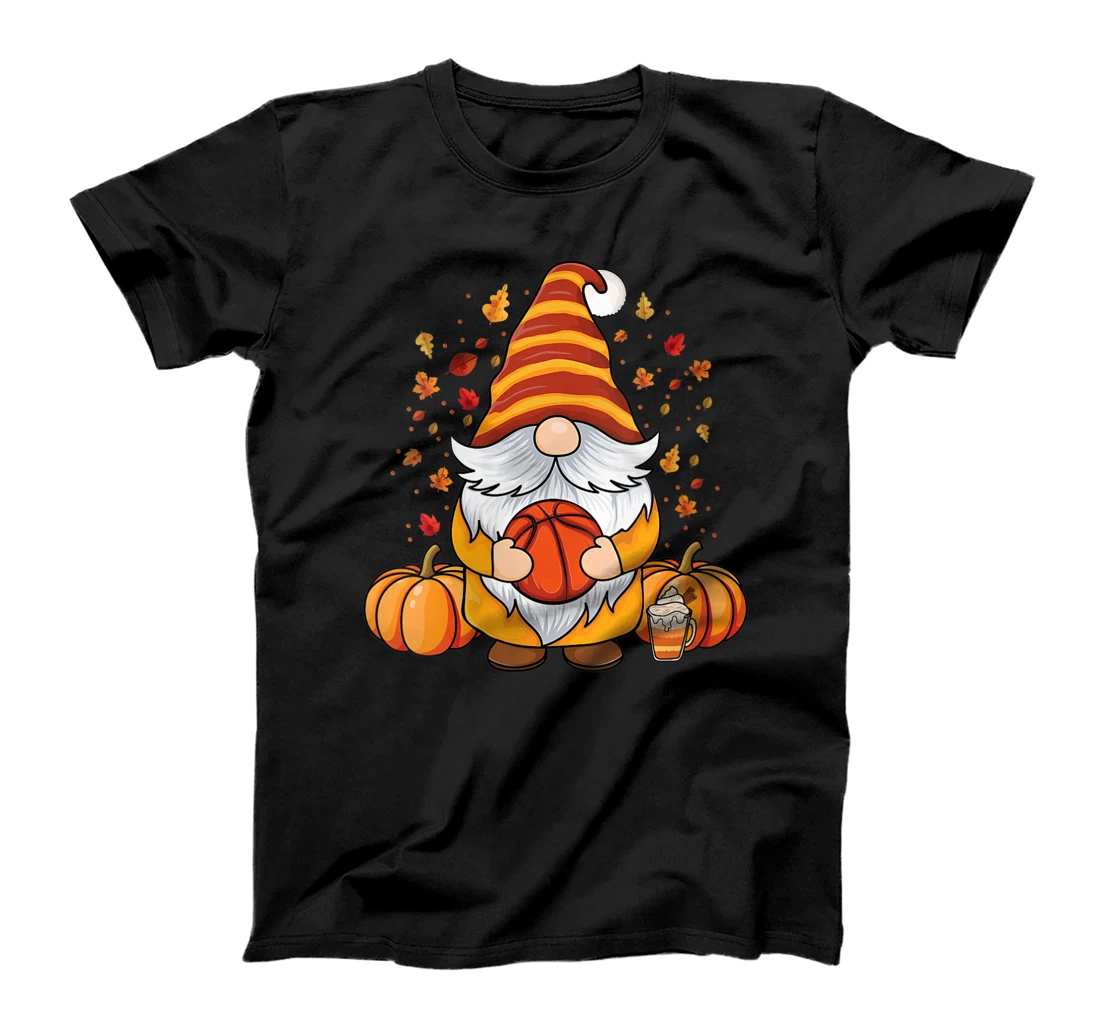 Personalized Womens Cute Gnomes with Basketball pumpkin spice fall autumn gnome T-Shirt, Women T-Shirt