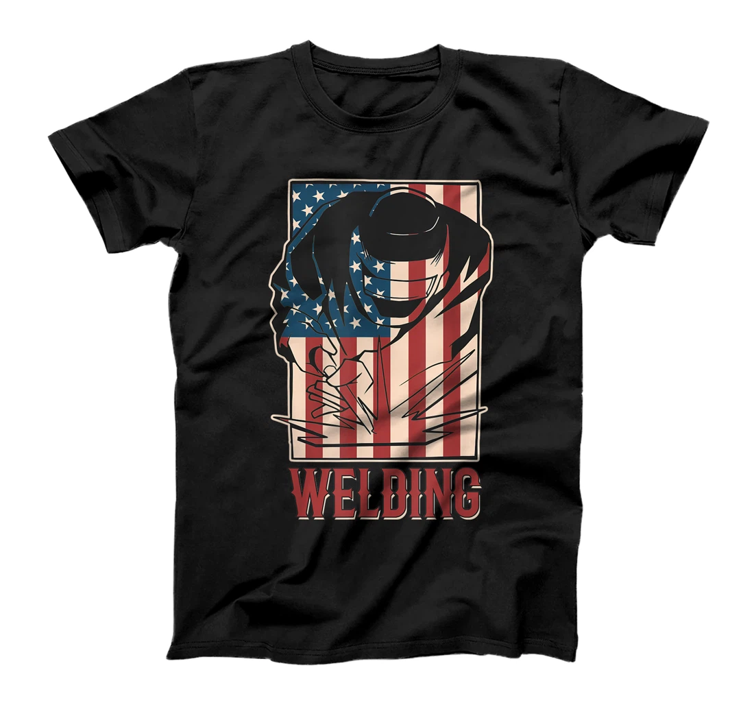 Personalized American Flag Welding Novelty Welder Designs T-Shirt, Women T-Shirt