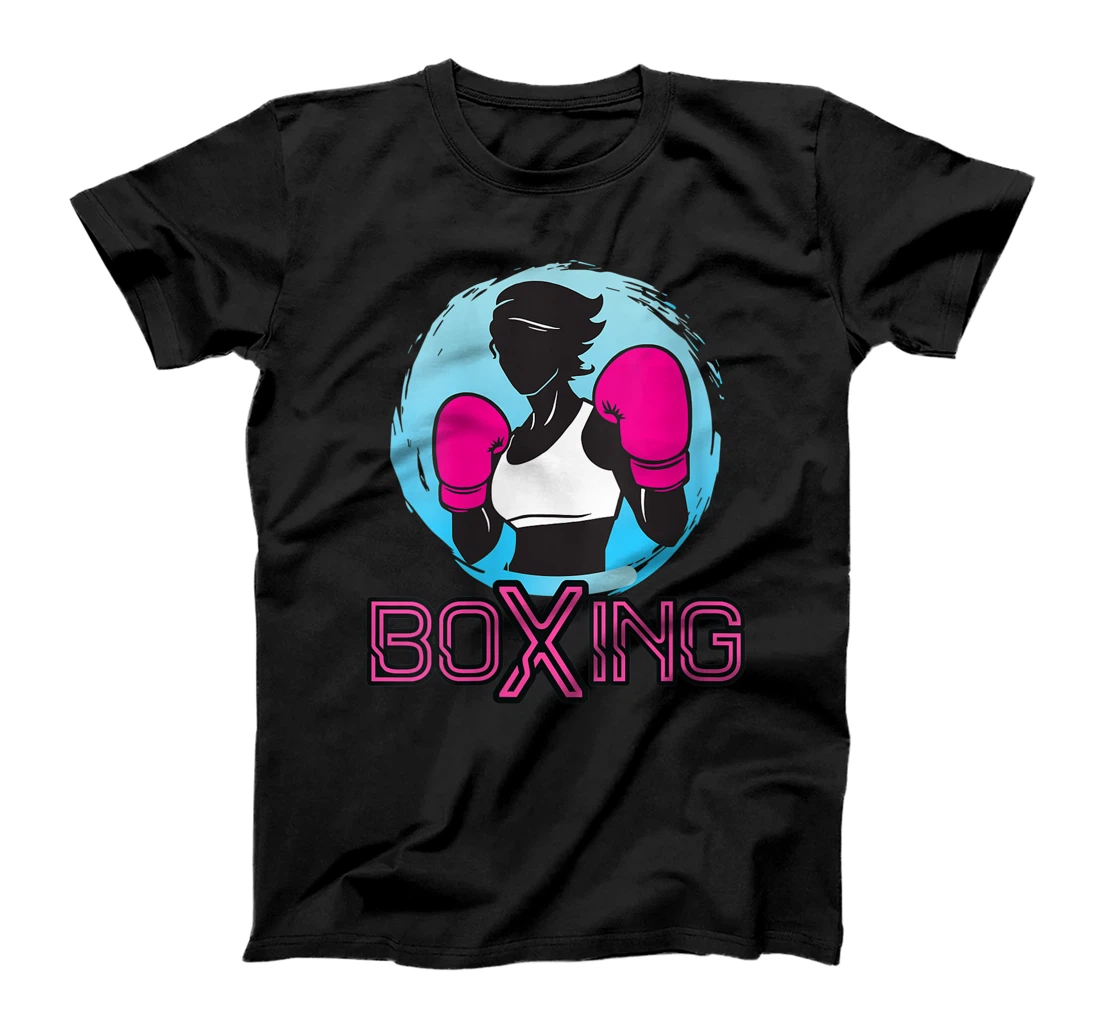 Personalized Womens Woman boxer female boxing pink gloves girls novelty gift T-Shirt, Women T-Shirt