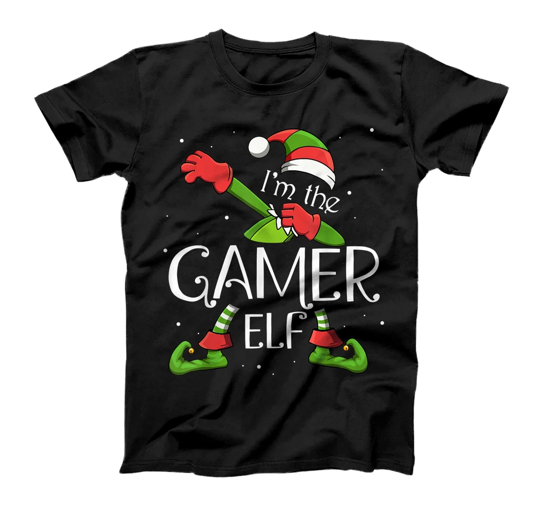 Personalized I'm The Gamer Elf Dabbing Santa Claus Xmas For Family T-Shirt, Women T-Shirt