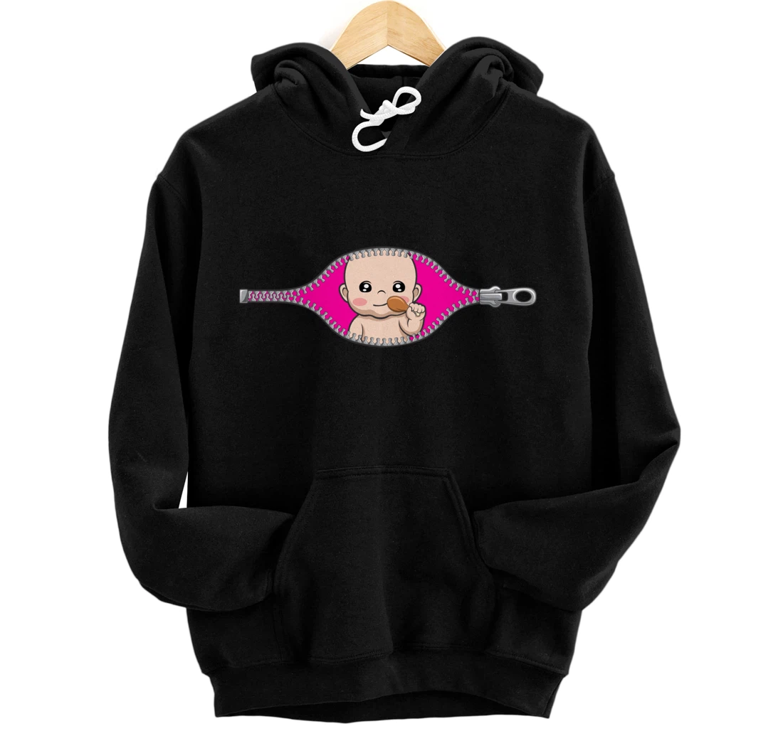 Personalized Hungry Mom Cute Baby Pregnant Hungry Pullover Hoodie