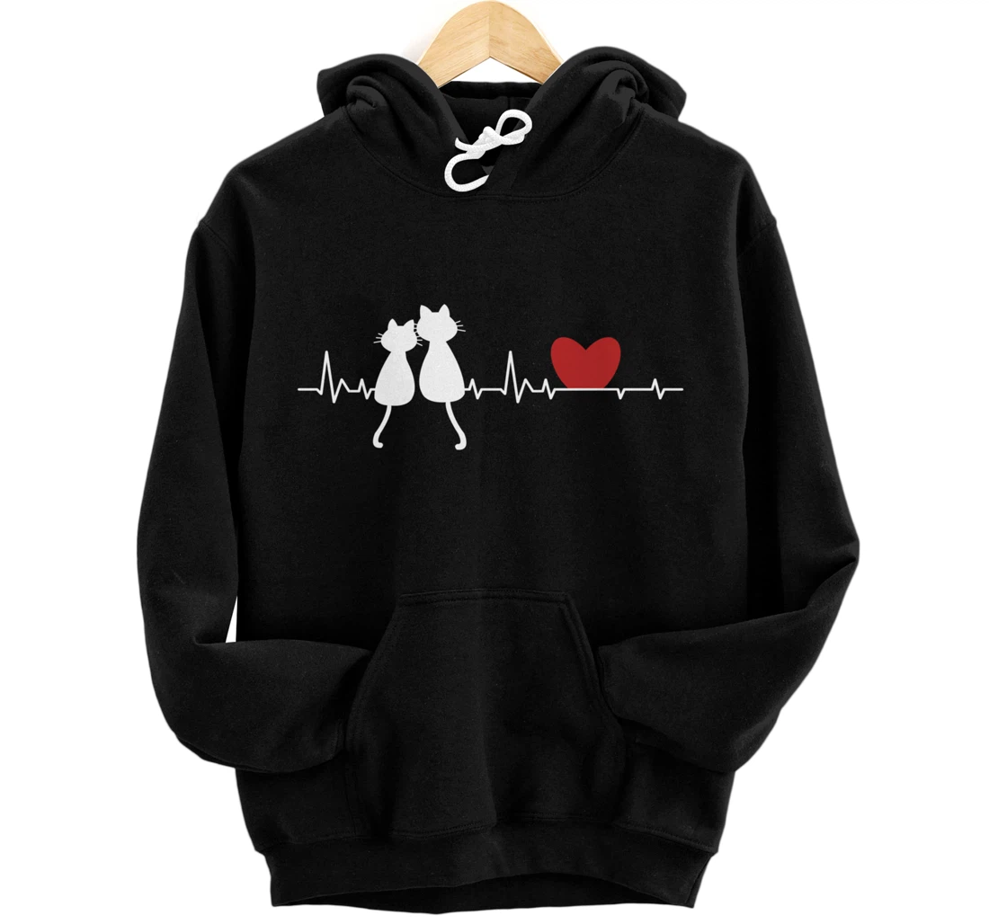 Valentines Day Costume Cat Heart Love My Valentines Pullover Hoodie