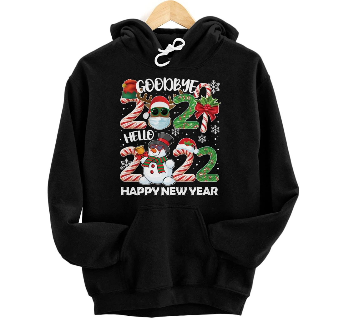 Personalized Happy New Year 2022 New Years Eve Goodbye 2021 Pajama Family Pullover Hoodie