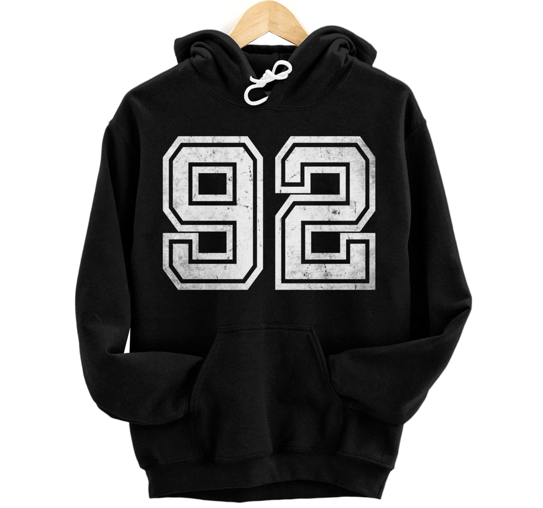 Personalized Number #92 Sports Jersey Favorite Lucky Number Vintage Pullover Hoodie